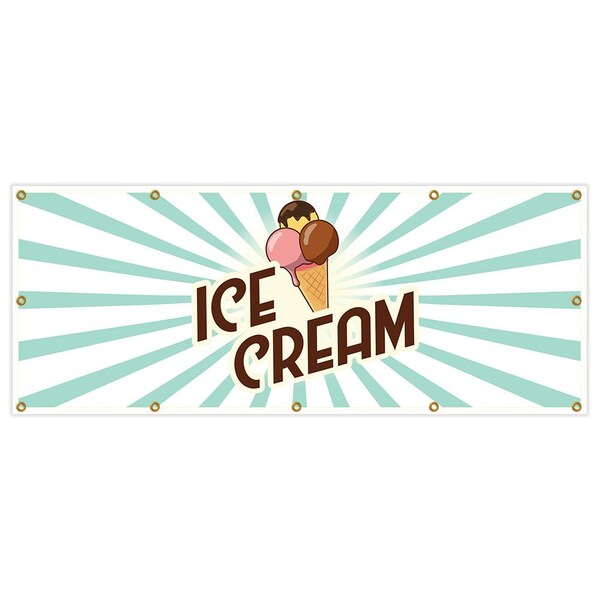 Signmission Ice Cream 3 Banner Heavy Duty 13 Oz Vinyl with Grommets Single Sided B-120 Ice Cream 3 - main